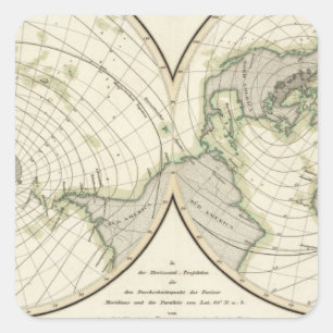 Sticker Carré Lignes isodynamiques mondiales