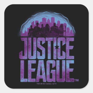 Sticker Carré Ligue de Justice Justice League City Silhouette