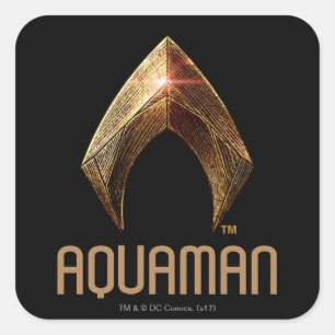 Sticker Carré Ligue de Justice   Symbole d'aquaman métallique