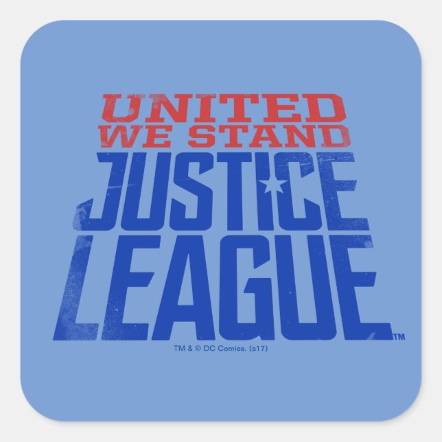 Sticker Carré Ligue de Justice | United We Stand Graphic (Devant)