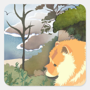 Sticker Carré LIL HEATHER Chow -Stickers en 2 tailles