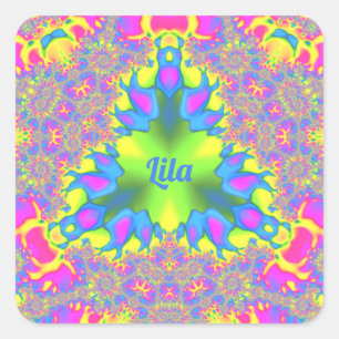 Sticker Carré LILA ~ Nuances Jaune, Vert, Rose, Bleu ~