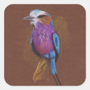 Sticker Carré Lilac brasse rouleau illustration animal nat