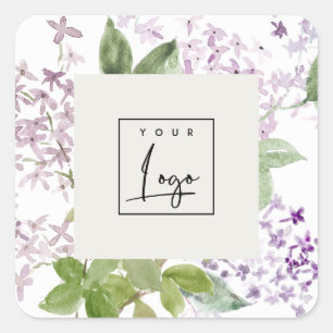 Sticker Carré Lilac Cottage Jardin Floral Bunch Logo Affaires