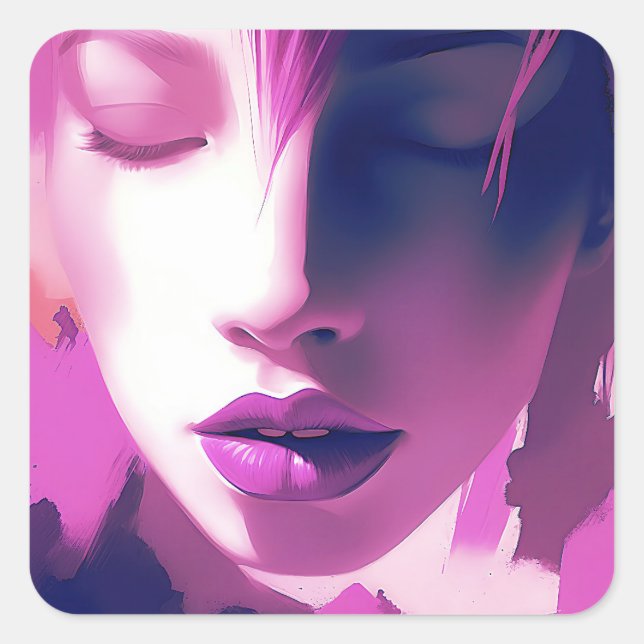 Sticker Carré Lilac Dream Whisper - Serène, Ethérée, Violet (Devant)