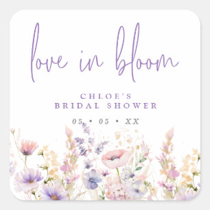 Sticker Carré Lilac Fleurs sauvages Aime Dans La Fête des mariée