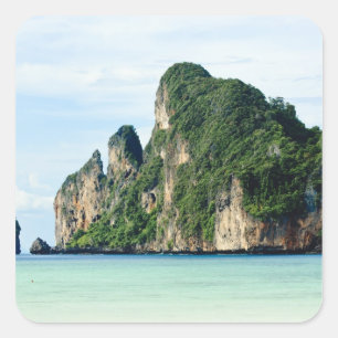 Sticker Carré l'île de Ko Phi Phi sur la mer d'Andaman, Krabi