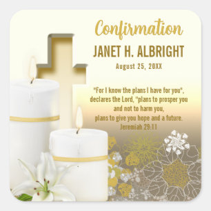 Sticker Carré Lily Candle Cross