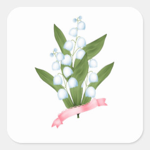 Sticker Carré Lily of the valley