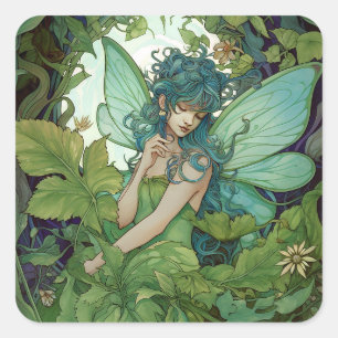 Sticker Carré L'Imaginaire Fairy Green Woodland