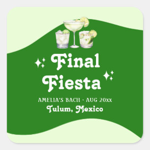 Sticker Carré Lime Green Citrus Final Fiesta Bachelorte