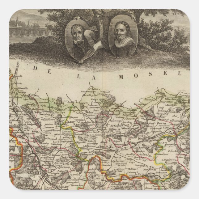 Sticker Carré Limites de district (Devant)