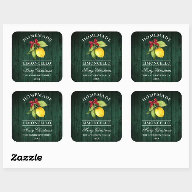 Sticker Carré Limoncello Green Bois Imprimé Noël (Feuille)