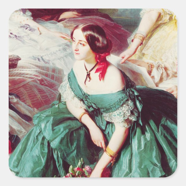 Sticker Carré L'impératrice Eugénie et ses dames en attente (Devant)