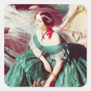 Sticker Carré L'impératrice Eugénie et ses dames en attente