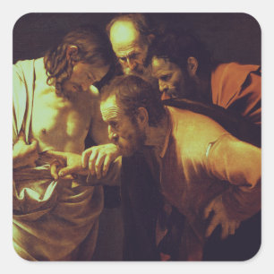 Sticker Carré L'Incrédulité de saint Thomas par Le Caravage