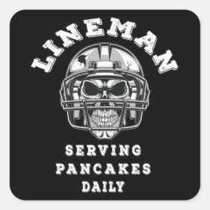 Sticker Carré Lineman sert des crêpes tous les jours