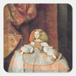 Sticker Carré L'infante Maria Marguerita en rose
