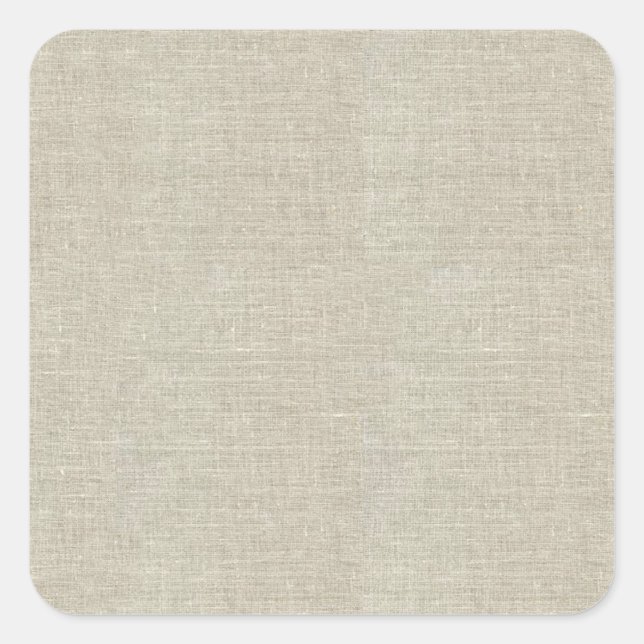 Sticker Carré Linge Rustique Beige Imprimé (Devant)