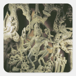 Sticker Carré Lintel avec Shiva Nataraja, dynastie Kakatiya