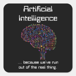Sticker Carré L'intelligence artificielle contre la réalité