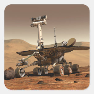 Sticker Carré L'interprétation de Mars Rover par un artiste