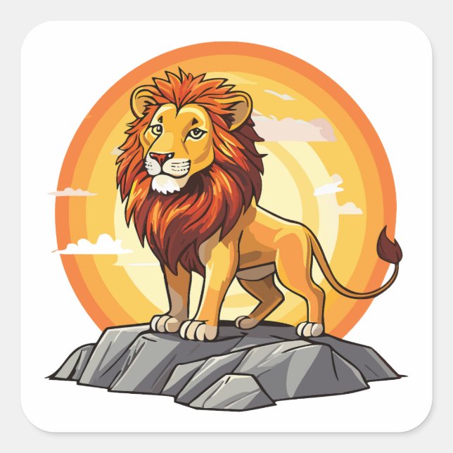 Sticker Carré Lion (Devant)