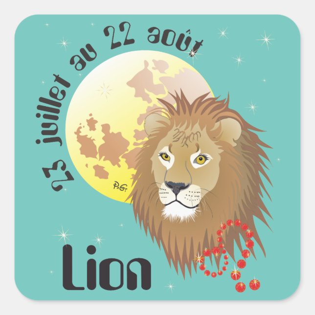Sticker Carré Lion 23 juillet 22 août (Devant)