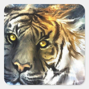 Sticker Carré lion abstrait