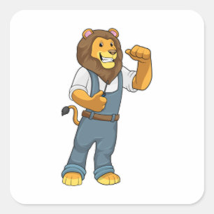 Sticker Carré Lion comme tournevis de Handyman