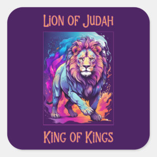 Sticker Carré Lion de Juda Jésus Foi Art chrétien