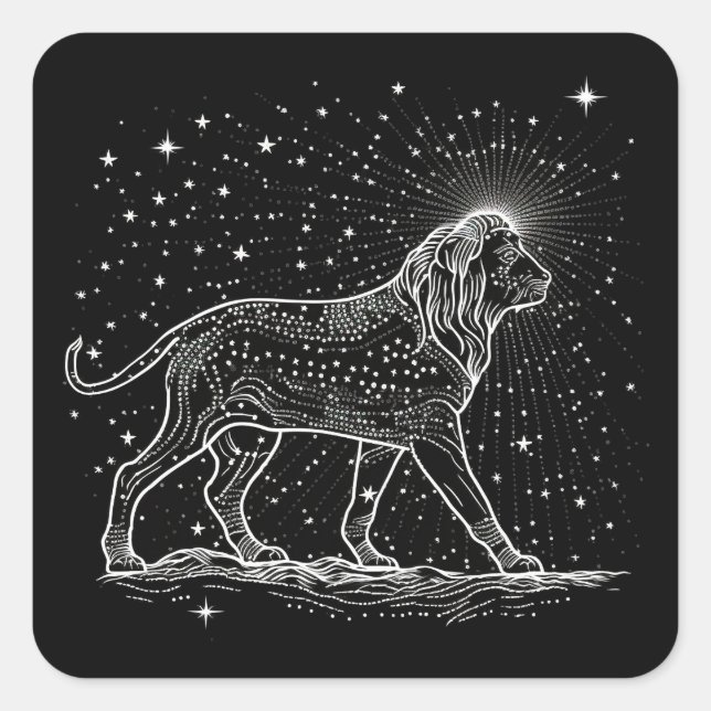 Sticker Carré lion de la constellation (Devant)