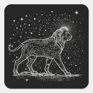 Sticker Carré lion de la constellation