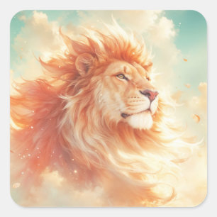 Sticker Carré Lion d'or du ciel radieux