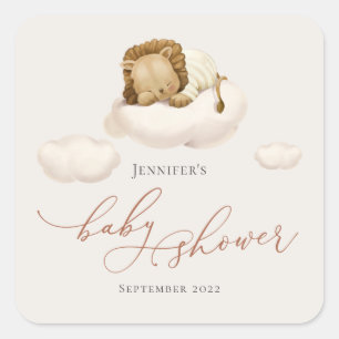 Sticker Carré Lion dormant Neutre Sexe