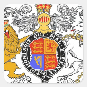 STICKER CARRÉ LION ET UNICORN