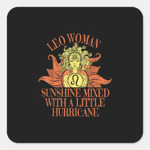 Sticker Carré Lion femme Zodiac Signal Juillet Août Anniversaire