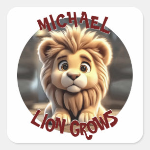 Sticker Carré Lion Grows