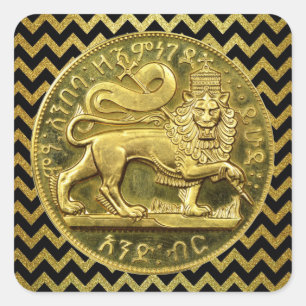 Sticker Carré Lion of Judah Jah Rastafari Rasta Roots