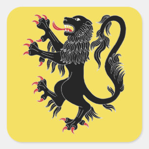 Sticker Carré Lion Rampant Sable