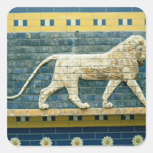 Sticker Carré Lion représentant Ishtar