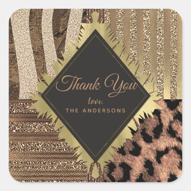 Sticker Carré Lioness Safari Chic Jungle Glam Modern Favoriser (Devant)