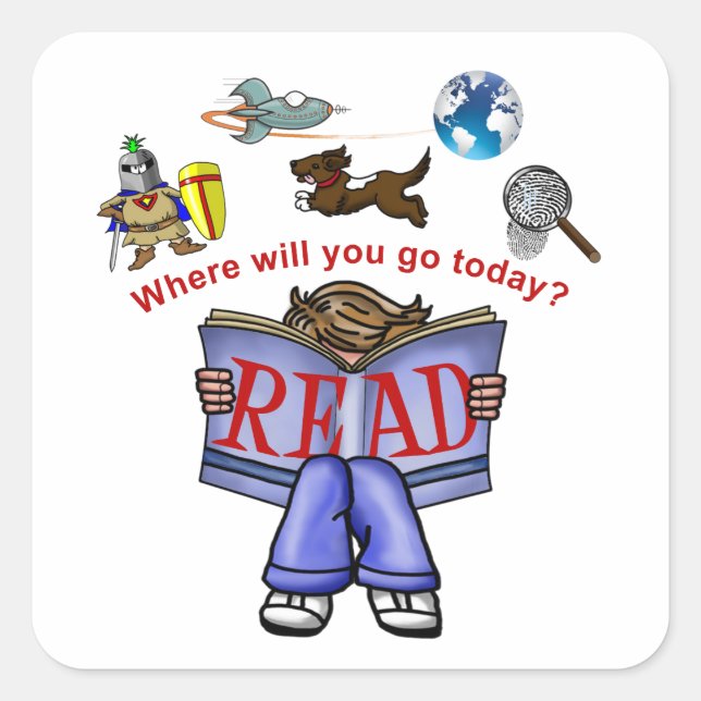 Sticker Carré Lire (Devant)