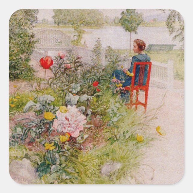 Sticker Carré Lisbeth dans le Jardin des Fleurs (Devant)