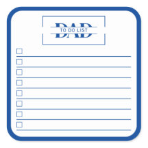 Liste de choses à faire 3" Monogramme bleu moderne