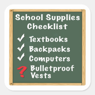 Sticker Carré Liste de contrôle des fournitures scolaires