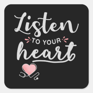 Sticker Carré Liste de l'art de la loi stéthoscope