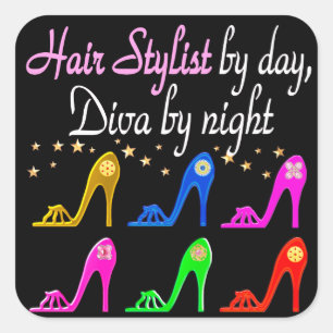 STICKER CARRÉ LISTE DES CHEVEUX PAR JOUR DIVA PAR NUIT