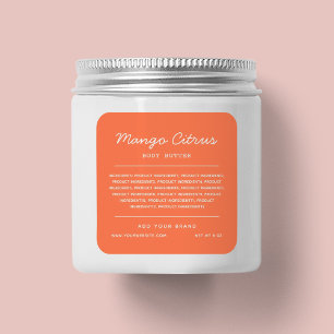 Sticker Carré Liste des ingrédients des lignes de script couleur