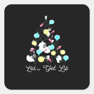 Sticker Carré Lit Fêtes de Noël Lumières Drôle Pun S